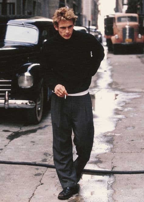 Sweater + Pleated Wool Trousers