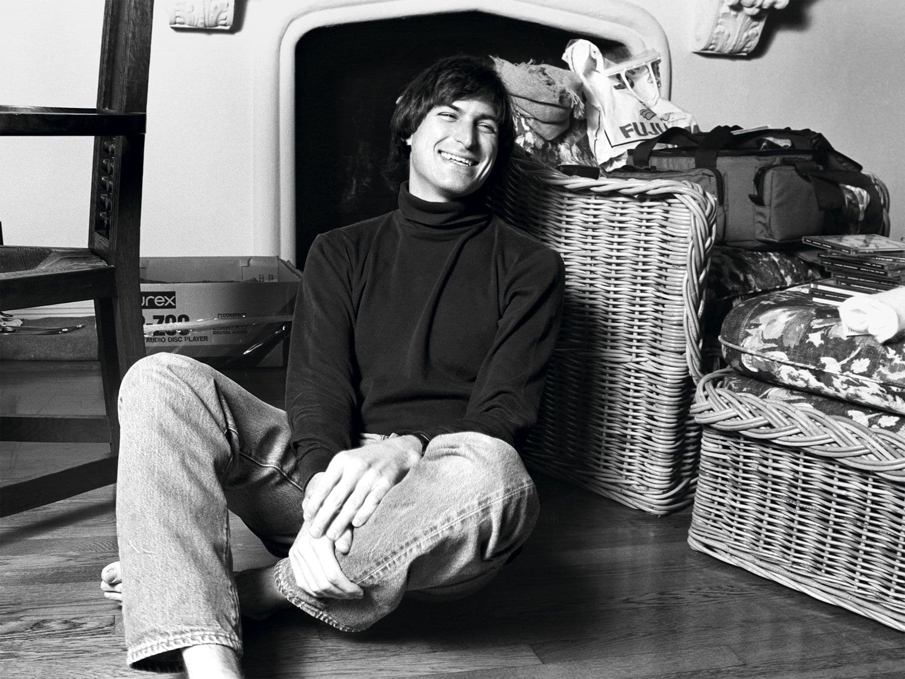 Cotton Turtleneck and Denim Jeans