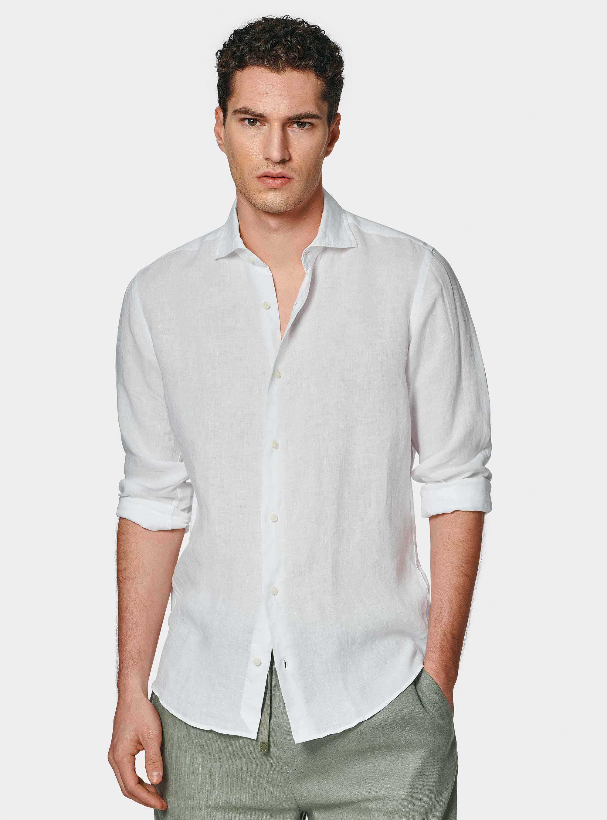 Gutteridge White Pure Linen Shirt